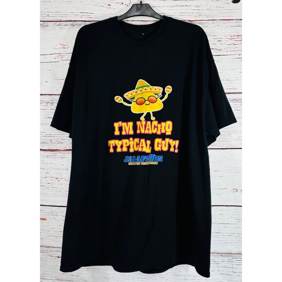 Jalapeños Mexican Restaurant WV Black Graphic T-Shirt "Im Nacho Typical Guy" - Picture 4 of 7